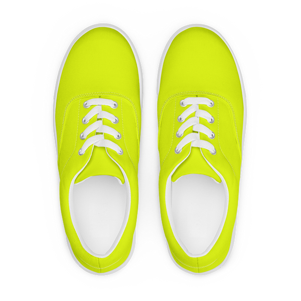Men's Lace-Up Canvas Shoes | Neon Lime