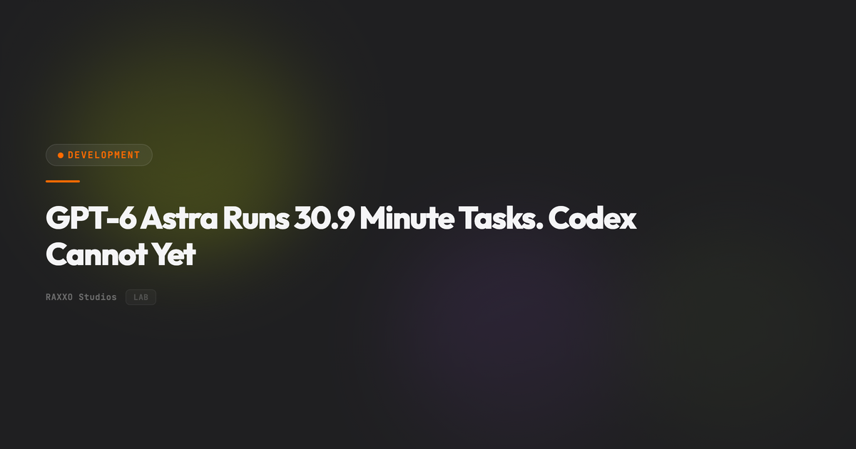 GPT-6 Astra Runs 30.9 Minute Tasks. Codex Cannot Yet