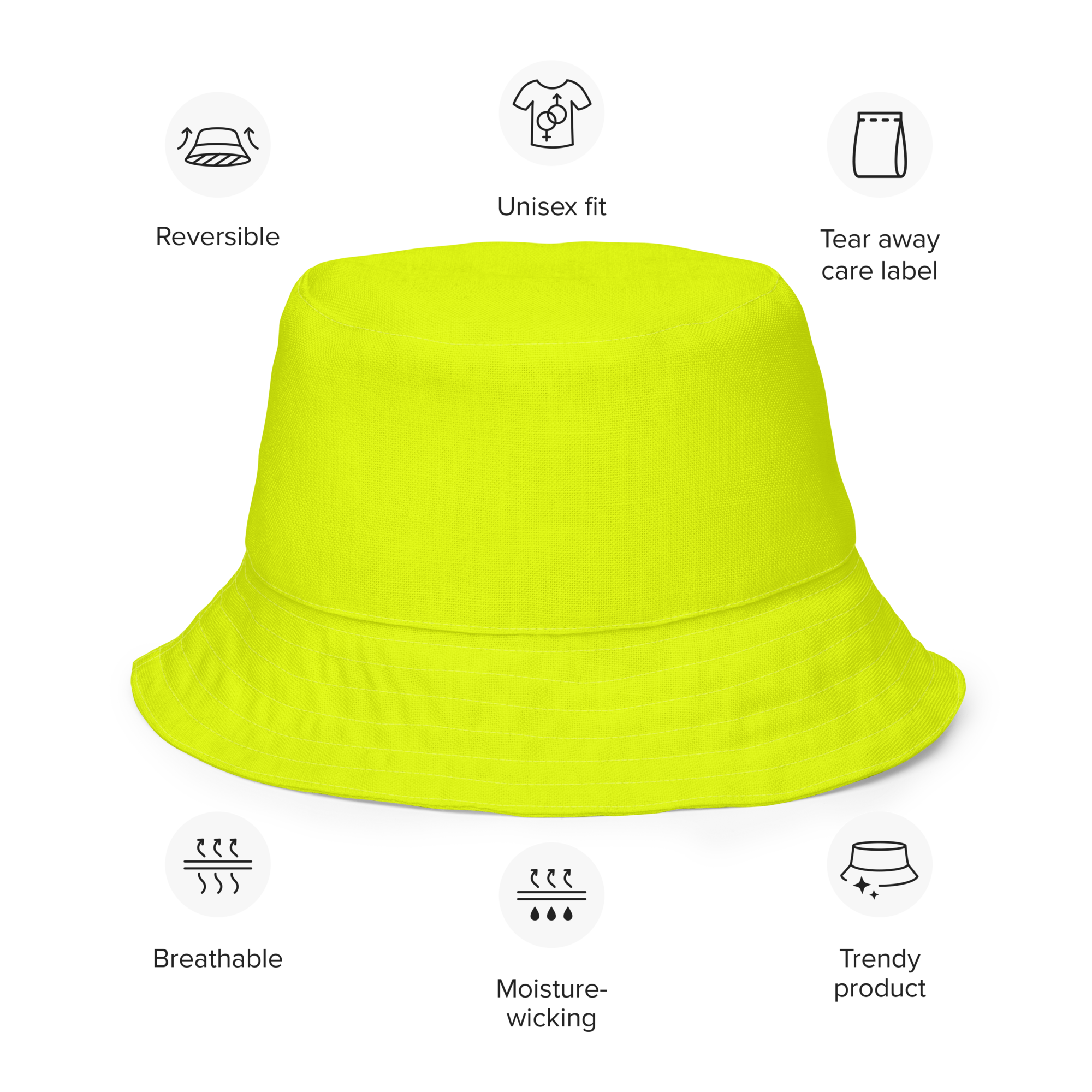 Reversible Bucket Hat | Neon Lime