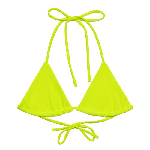 Recycled String Bikini Top | Neon Lime