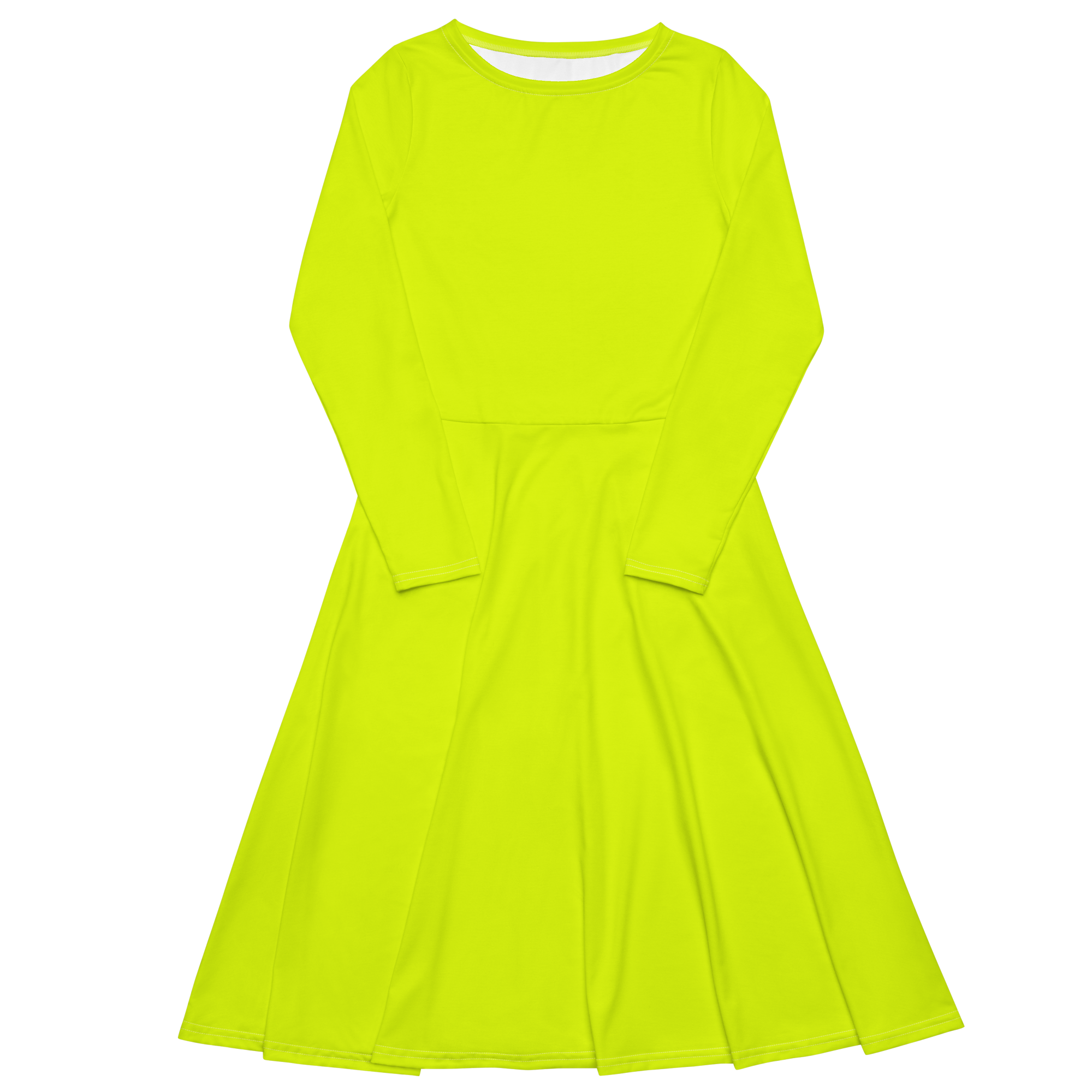 Long Sleeve Midi Dress | Neon Lime