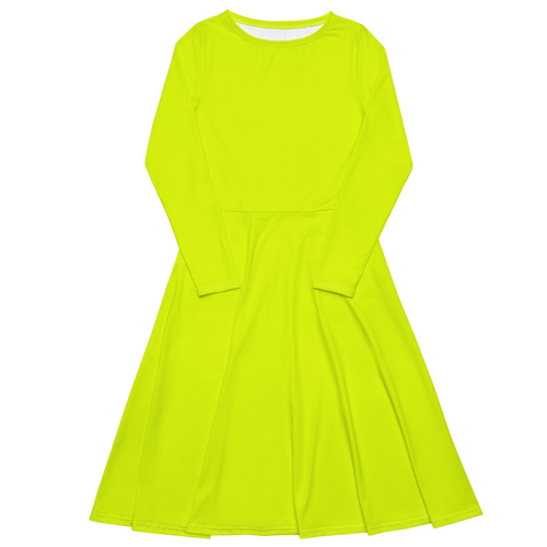 Long Sleeve Midi Dress | Neon Lime