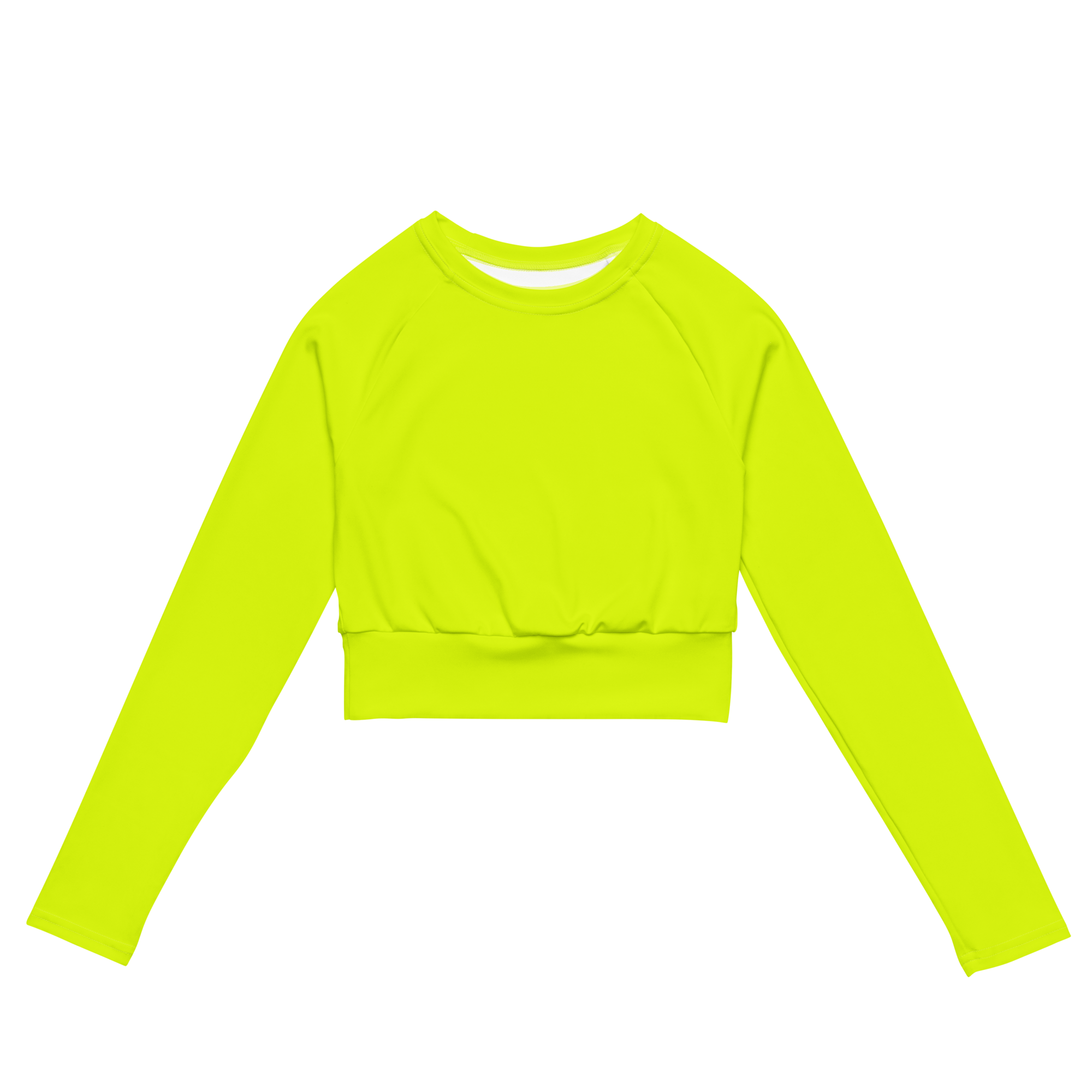 Recycled Long-Sleeve Crop Top | Neon Lime