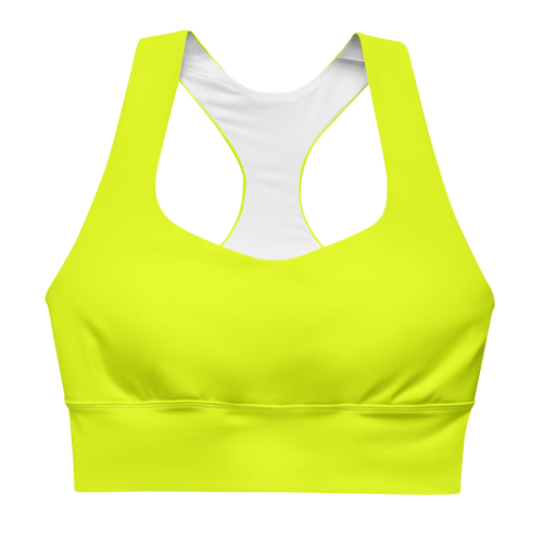Recycled Longline Sports Bra | Neon Lime