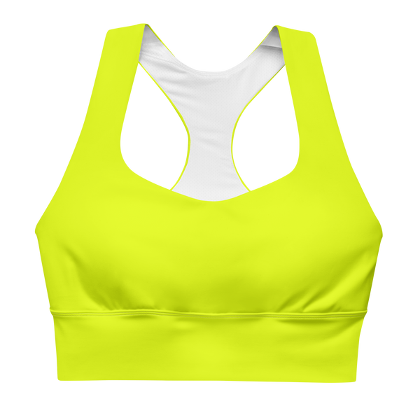 Recycled Longline Sports Bra | Neon Lime