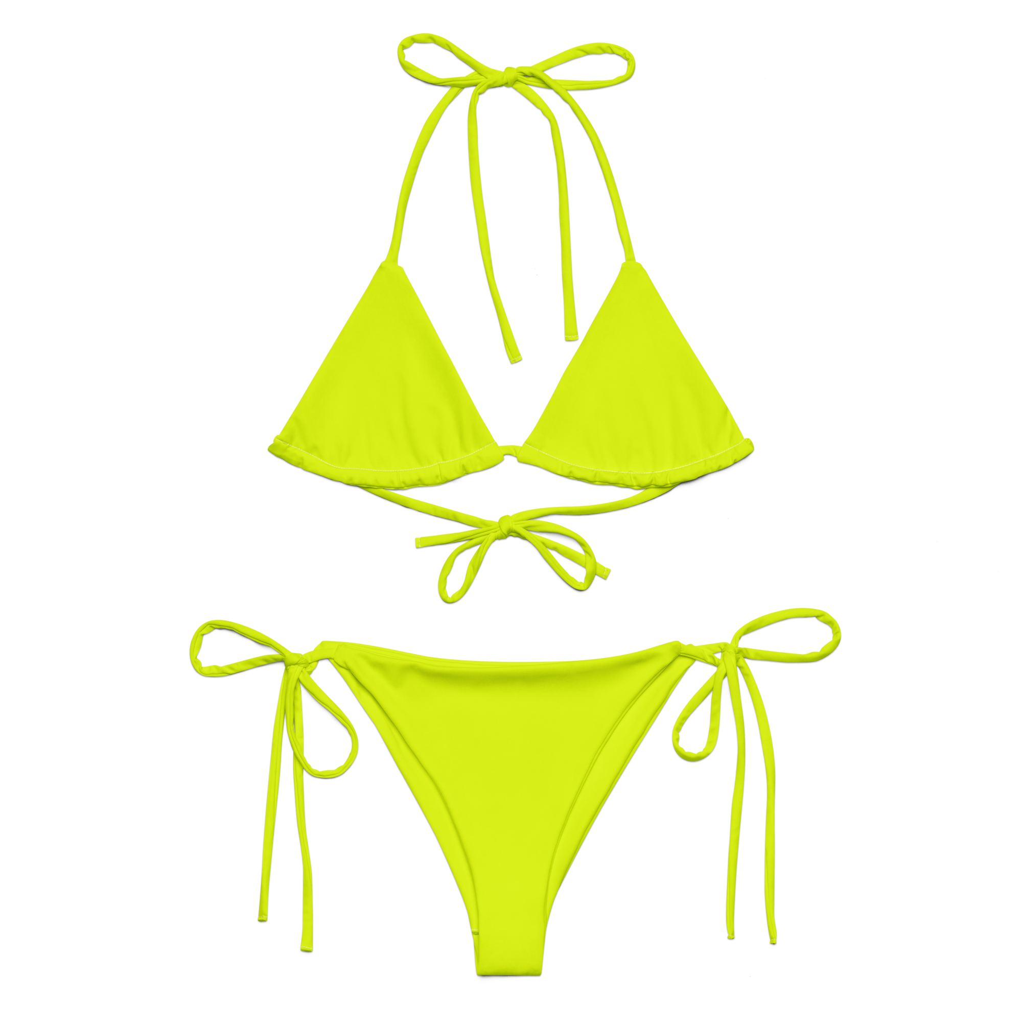 Recycled String Bikini | Neon Lime