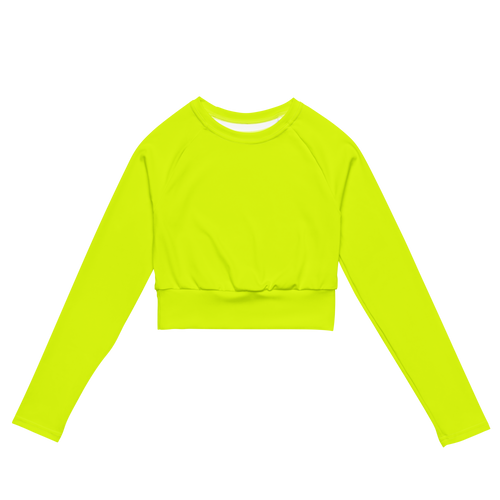 Recycled Long-Sleeve Crop Top | Neon Lime