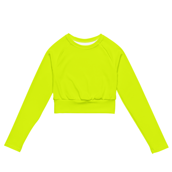 Recycled Long-Sleeve Crop Top | Neon Lime