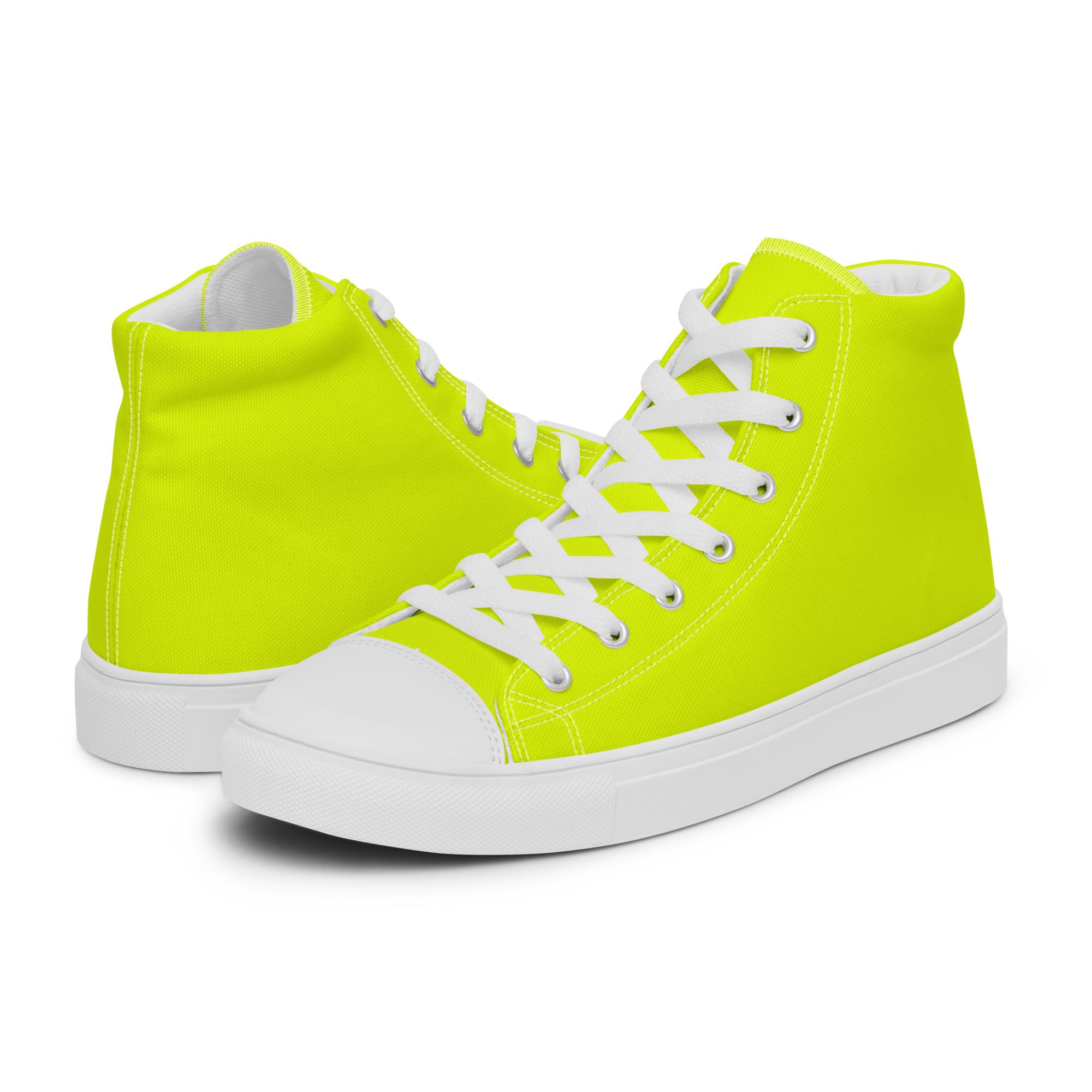 Men's High Top Canvas Shoes | Neon Lime