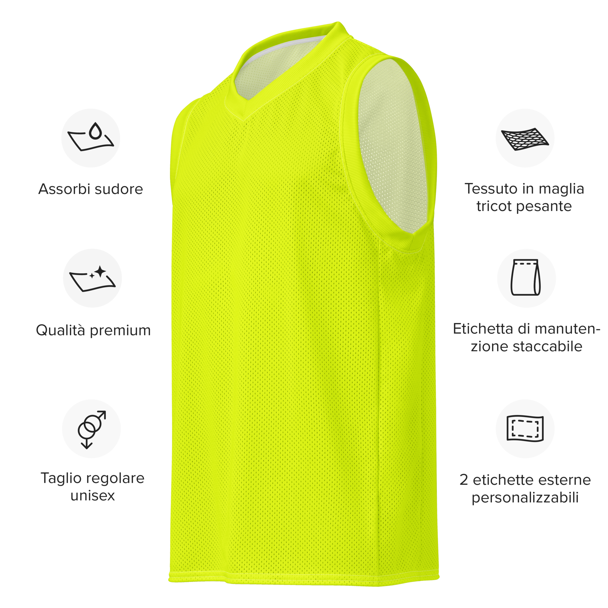 Premium Basketball Jersey | Neon Lime