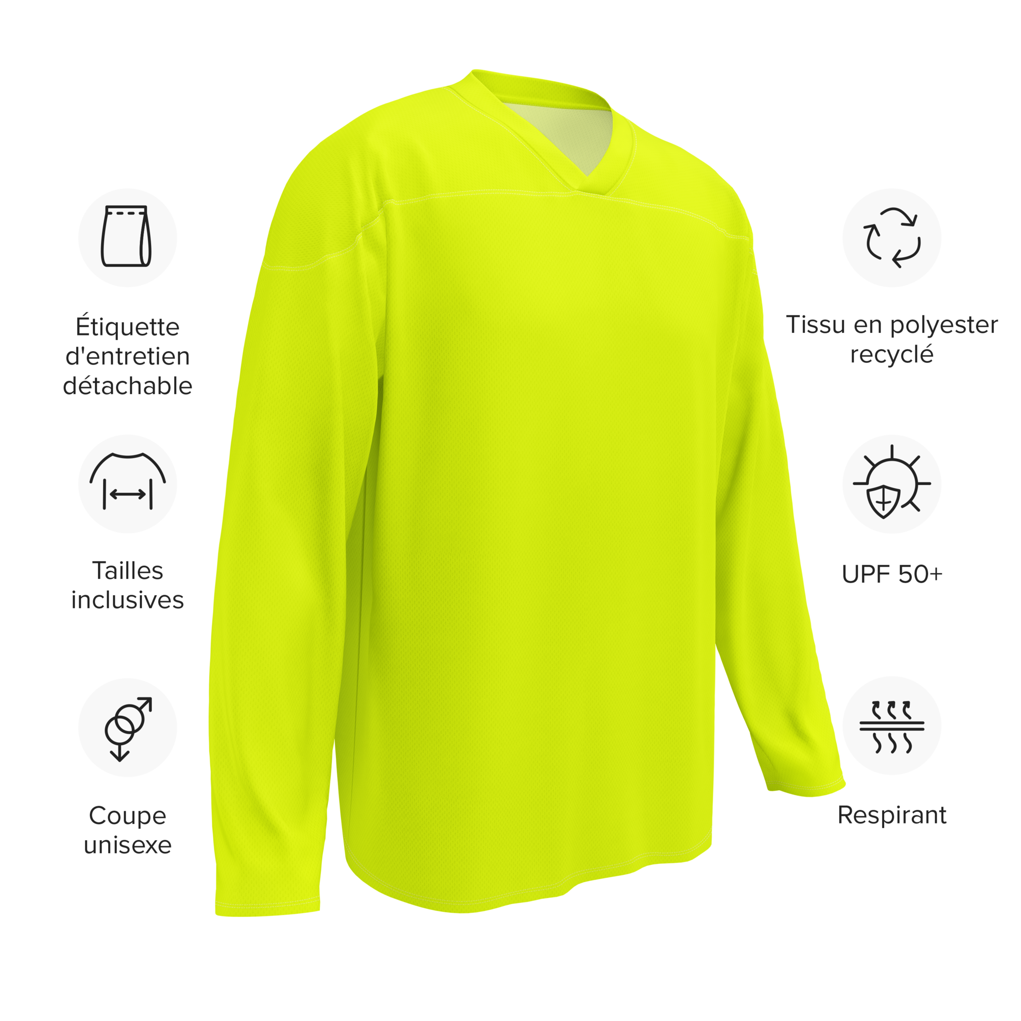 Recycled Hockey Jersey | Neon Lime