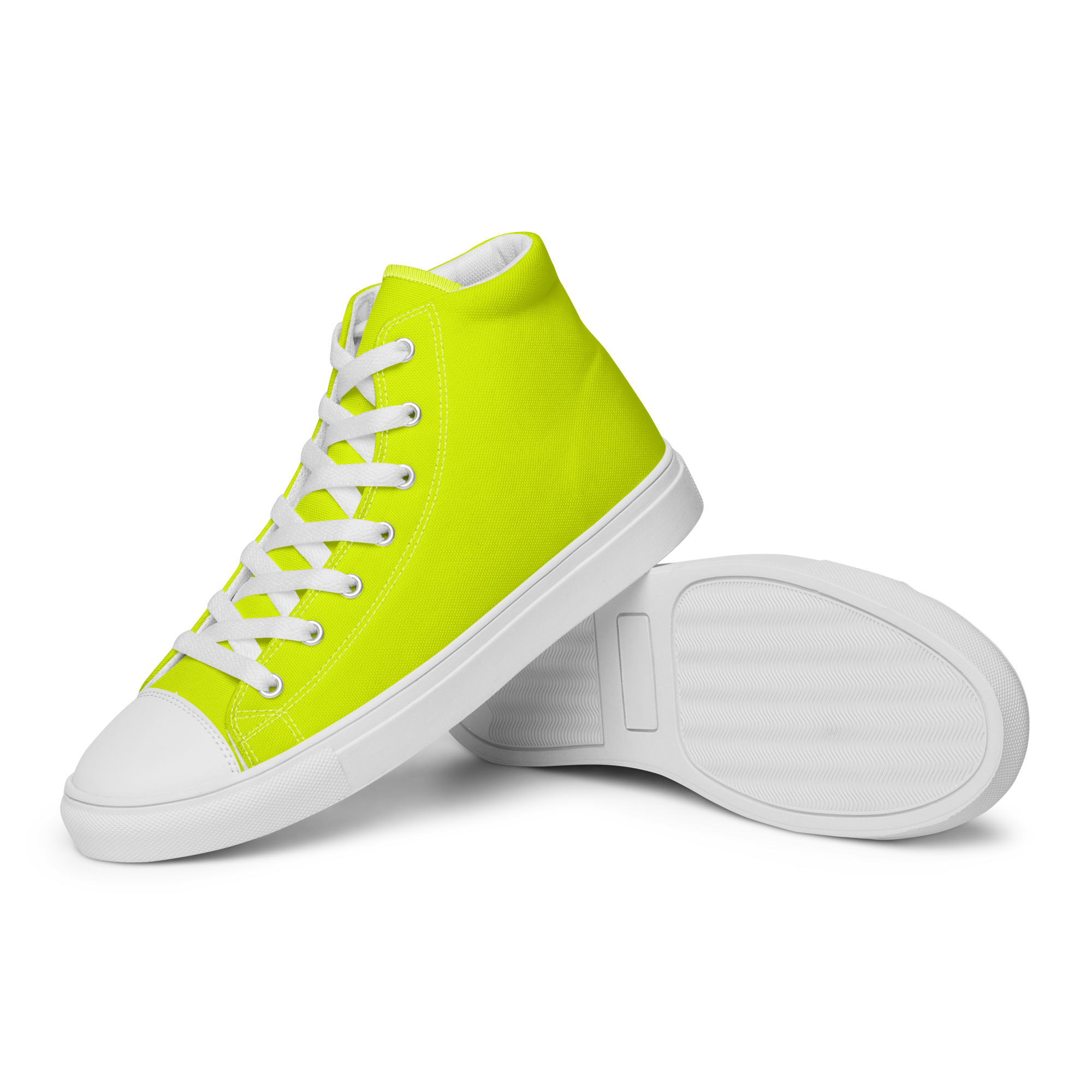 Men's High Top Canvas Shoes | Neon Lime