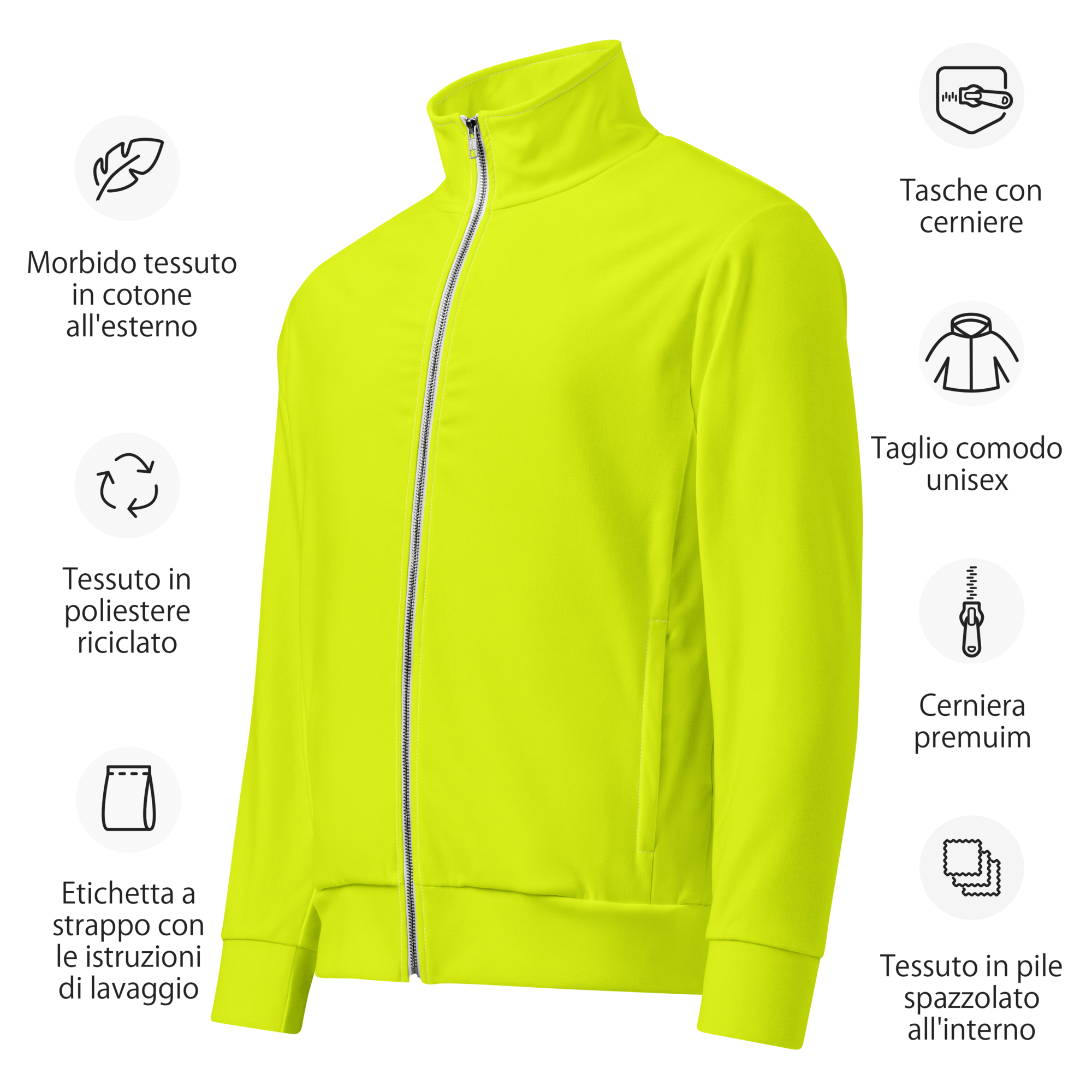 Recycled Track Jacket | Neon Lime