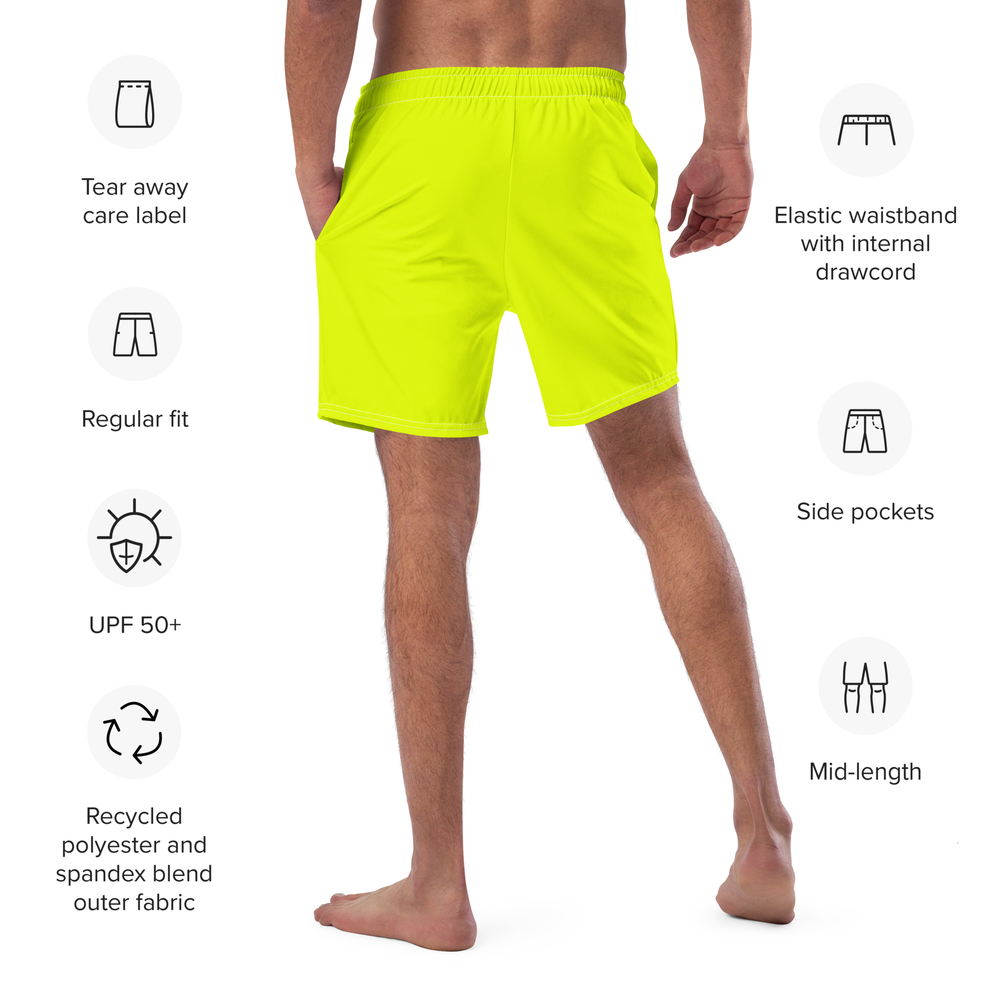 Recycled Swim Trunks | Neon Lime