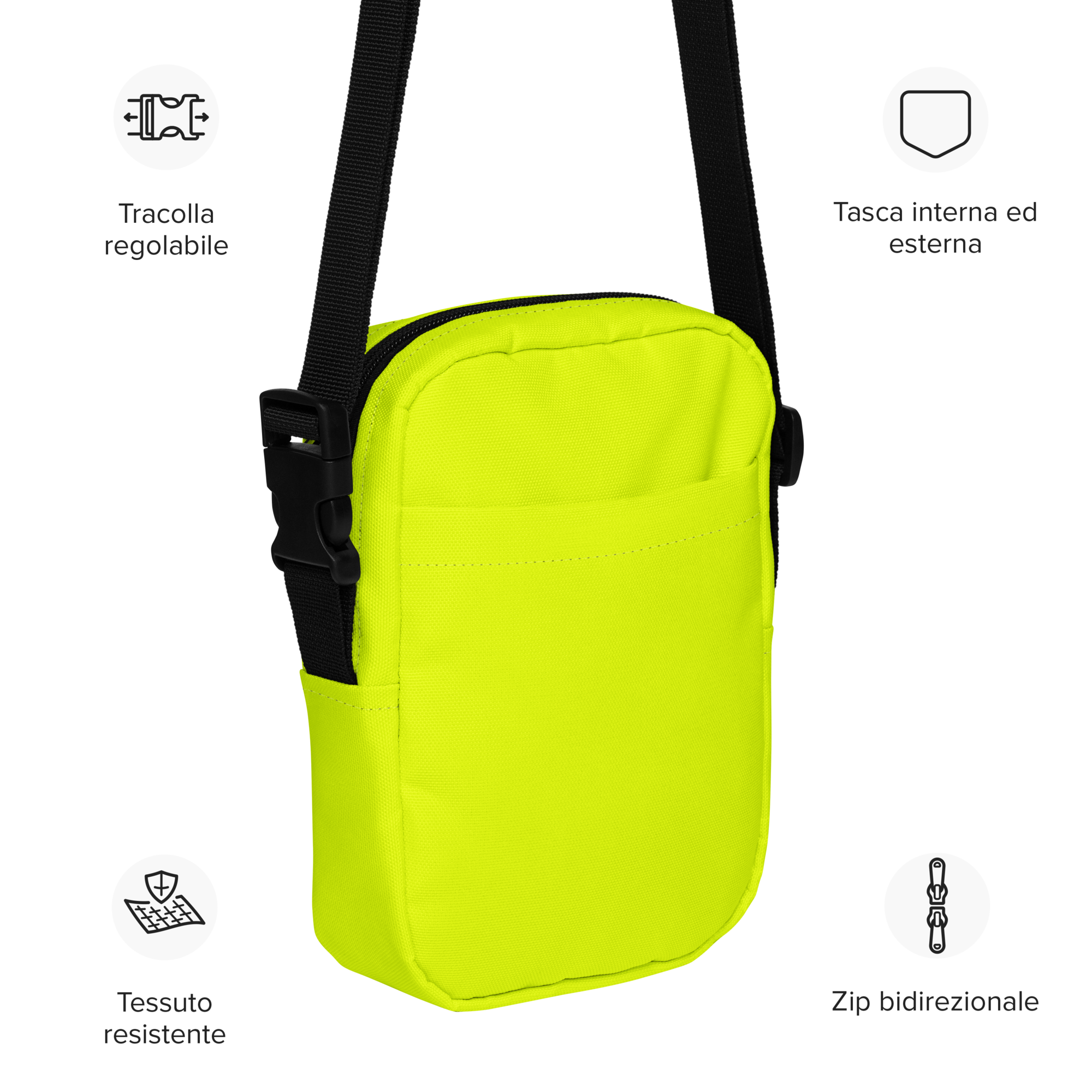 Utility Crossbody Bag | Neon Lime