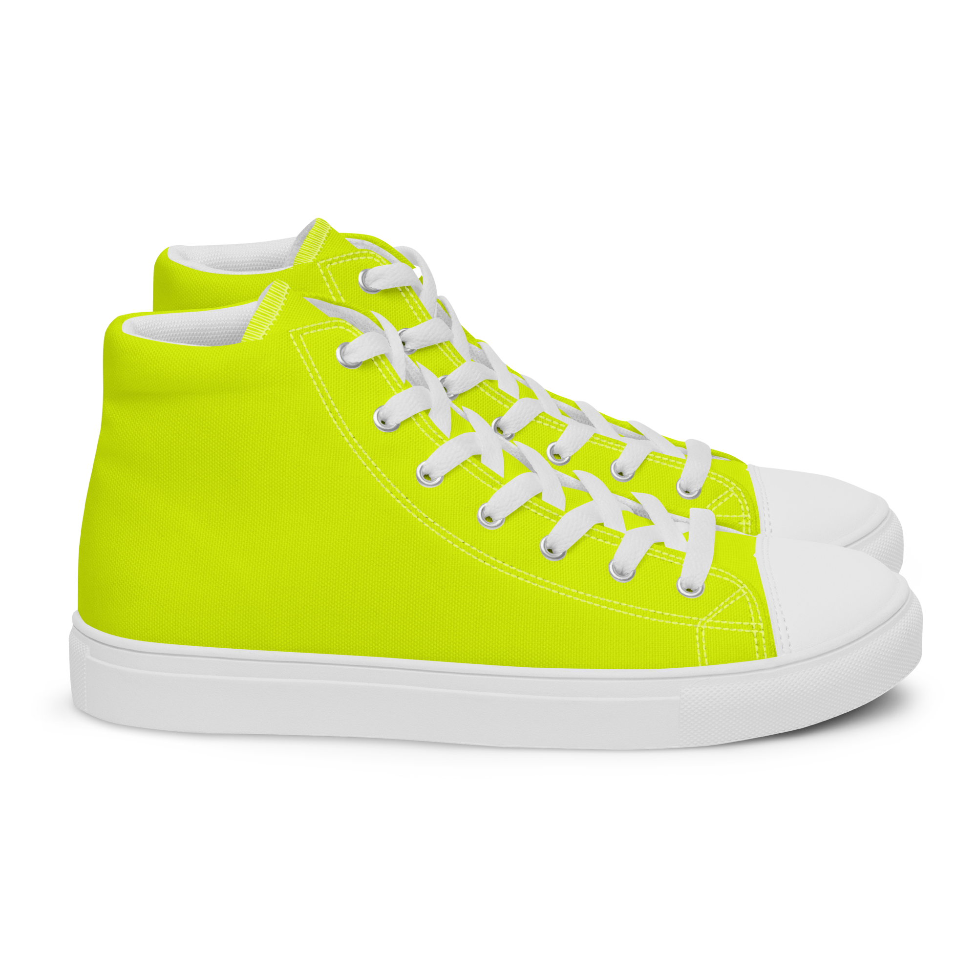 Men's High Top Canvas Shoes | Neon Lime