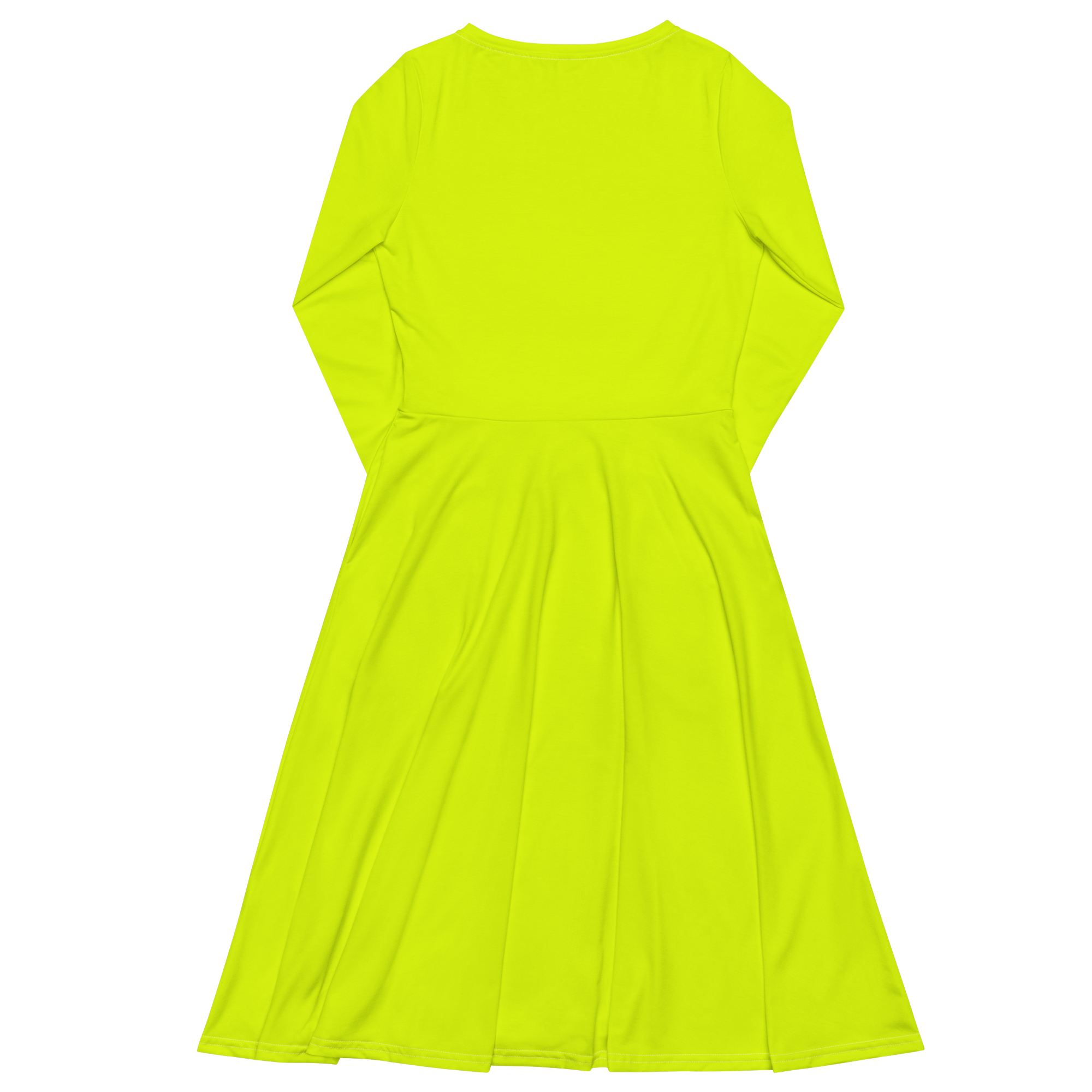 Long Sleeve Midi Dress | Neon Lime
