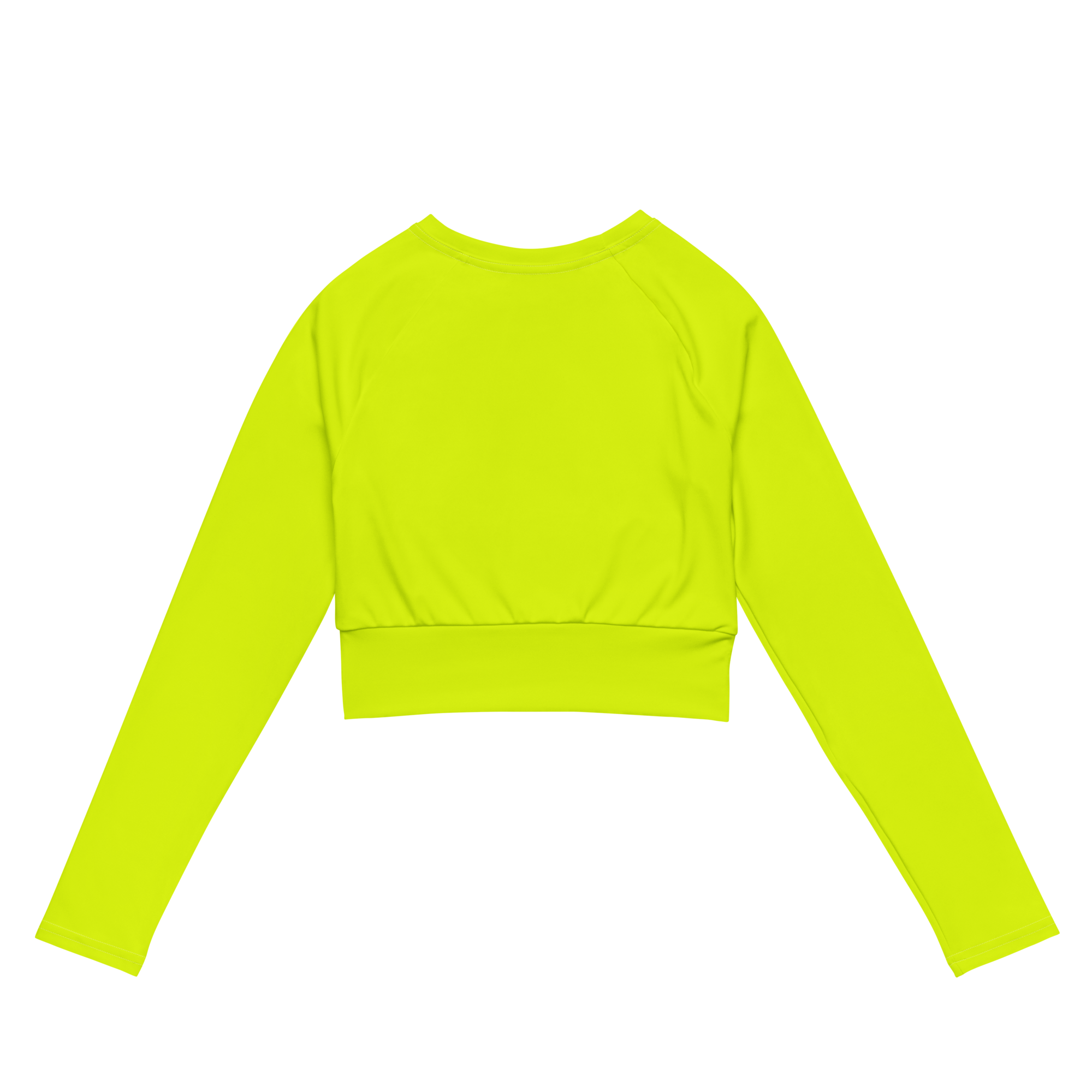 Recycled Long-Sleeve Crop Top | Neon Lime