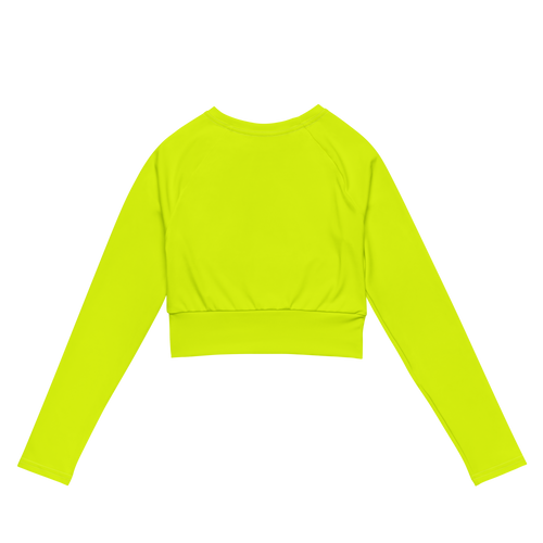 Recycled Long-Sleeve Crop Top | Neon Lime
