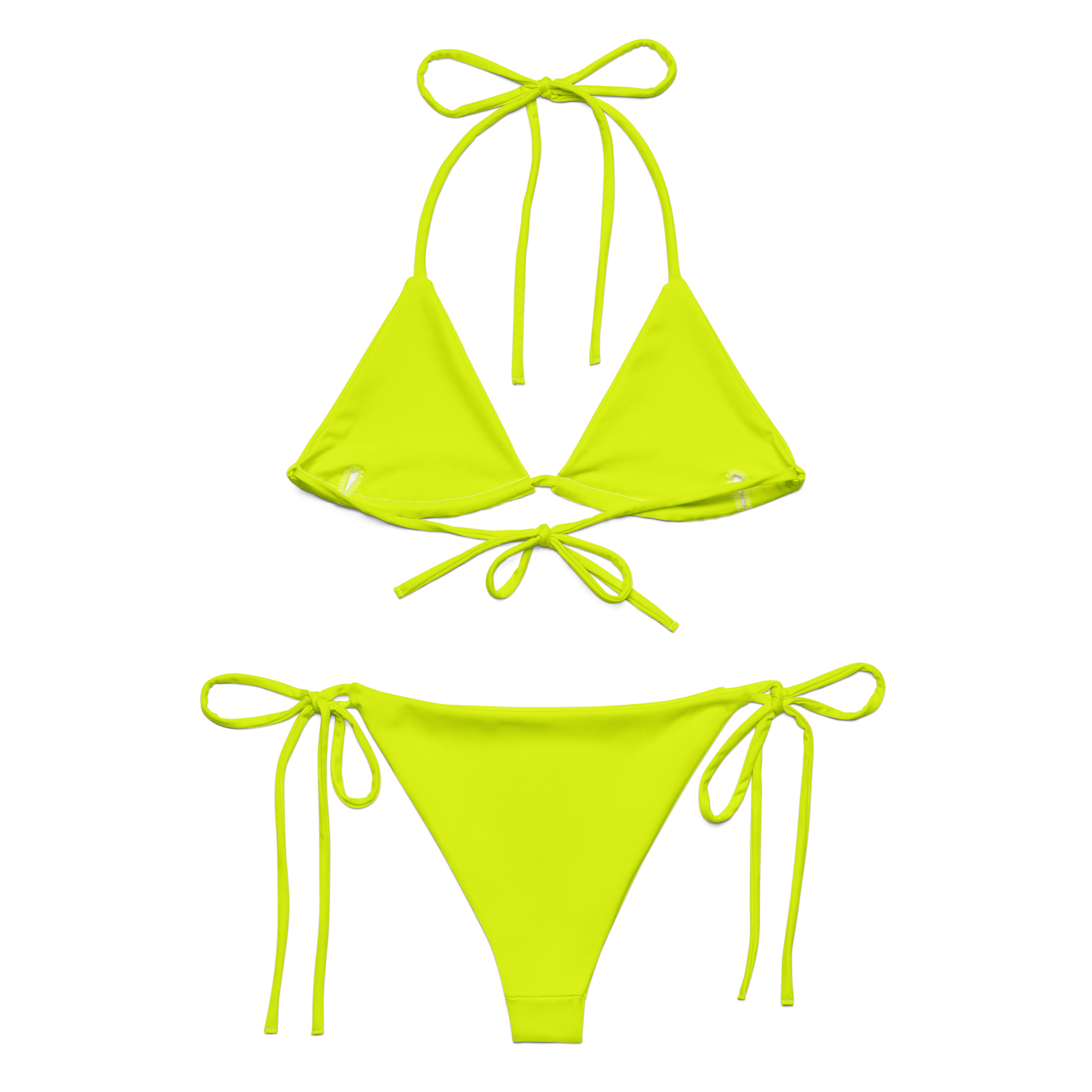 Recycled String Bikini | Neon Lime