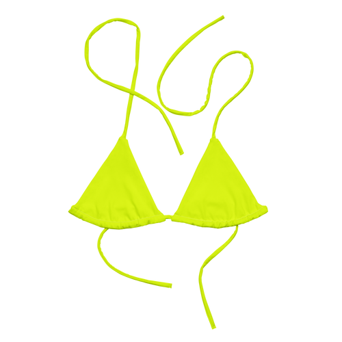 Recycled String Bikini Top | Neon Lime