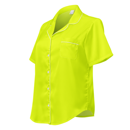 Women's Short Sleeve Pajama Top | Neon Lime