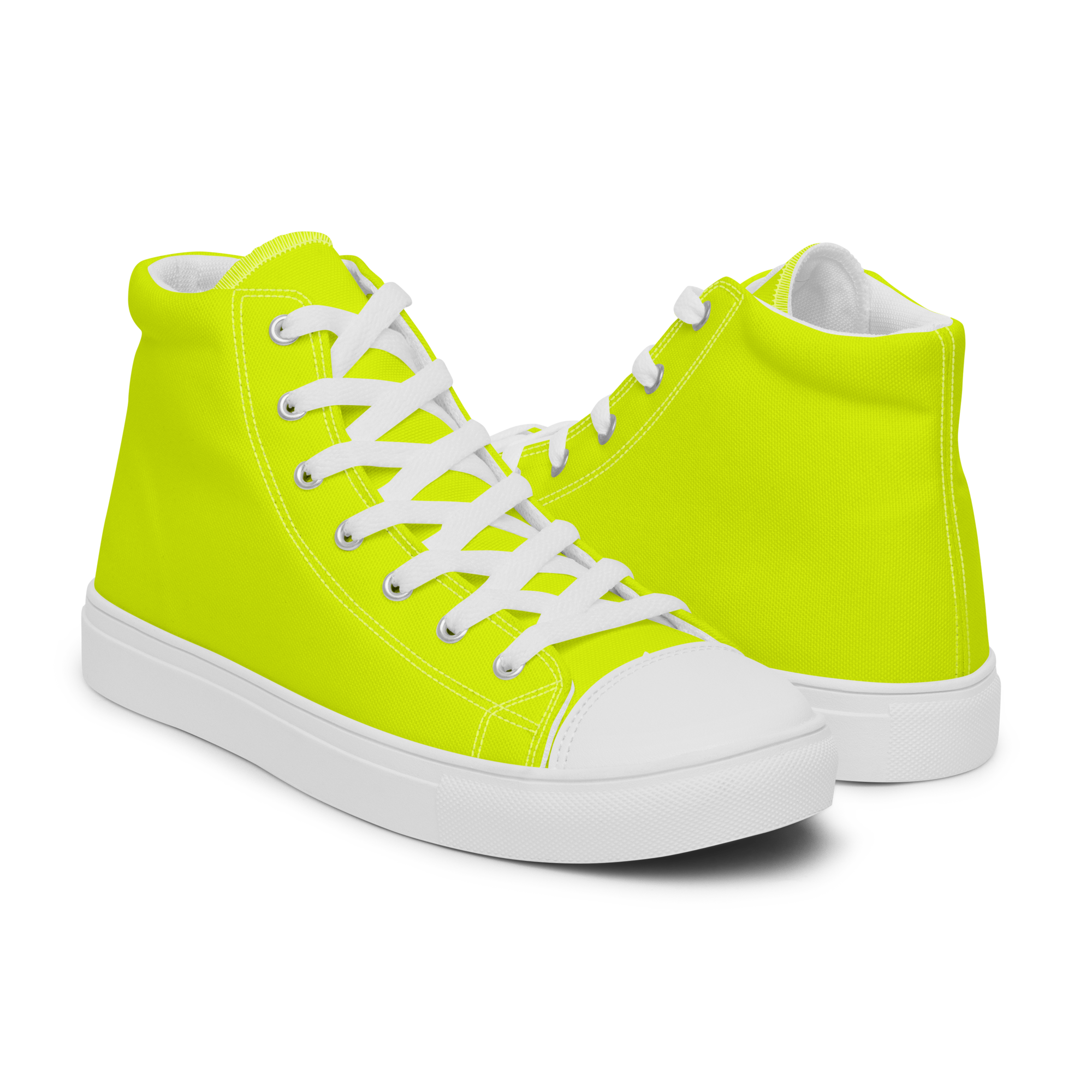 Men's High Top Canvas Shoes | Neon Lime