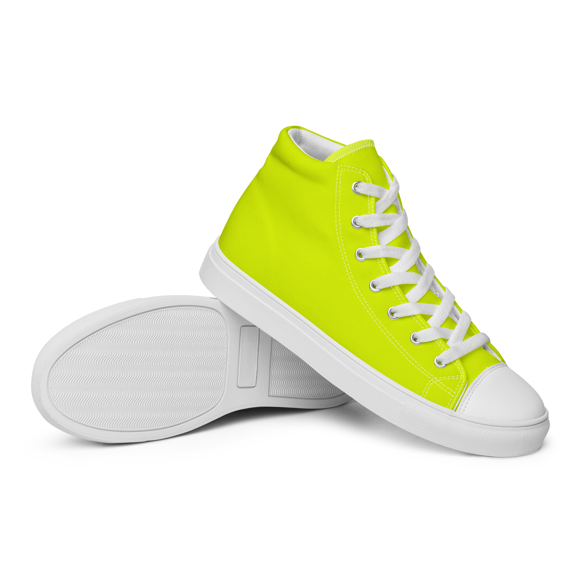 Men's High Top Canvas Shoes | Neon Lime