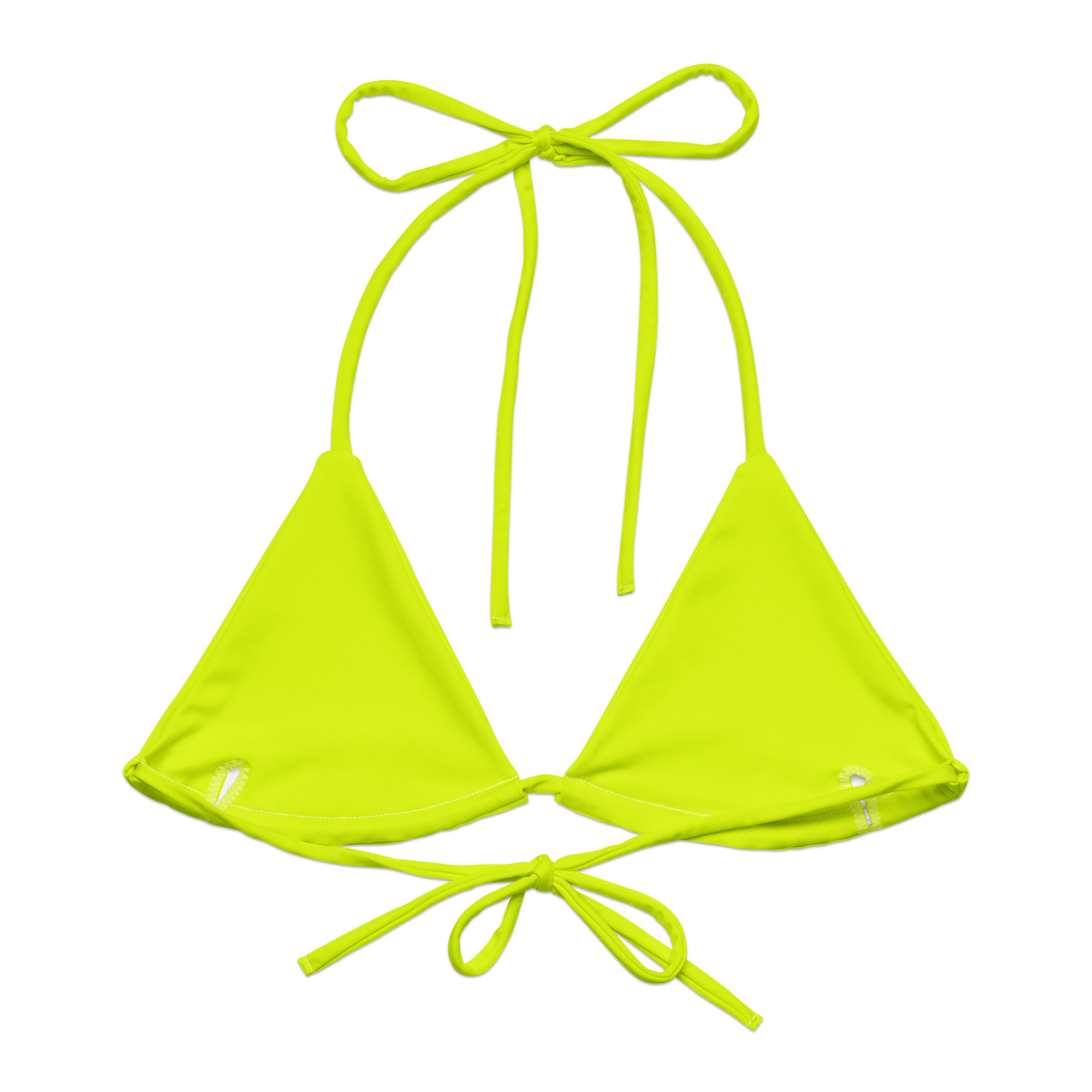 Recycled String Bikini Top | Neon Lime