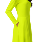 Long Sleeve Midi Dress | Neon Lime
