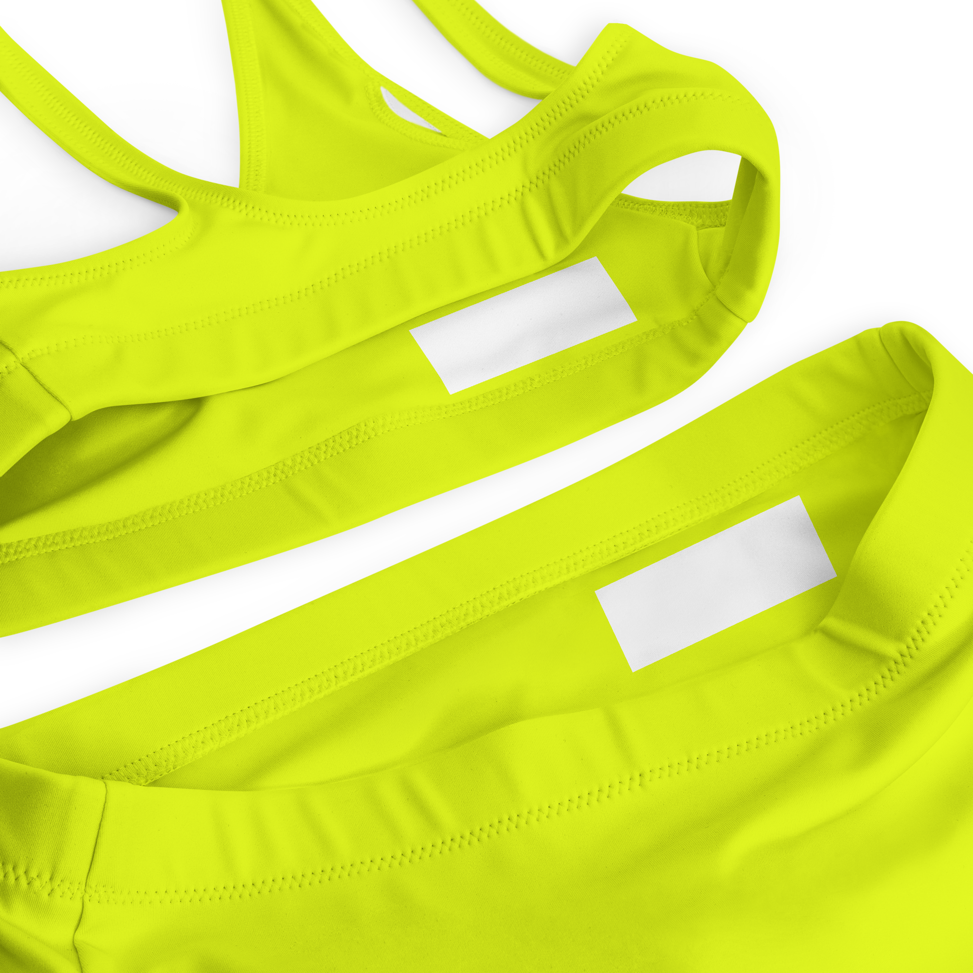 Recycled High-Waisted Bikini | Neon Lime