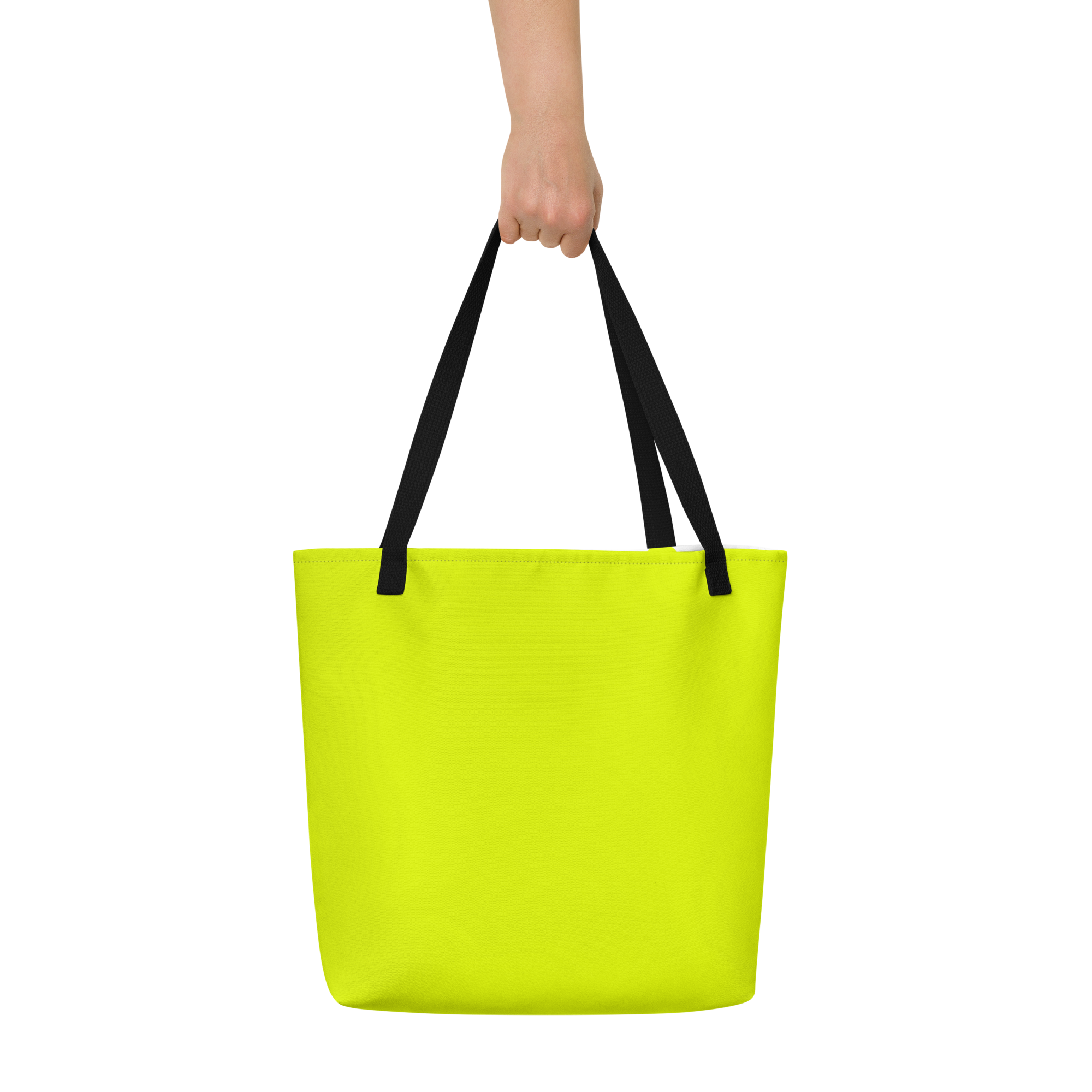Large Tote Bag w/ Pocket | Neon Lime