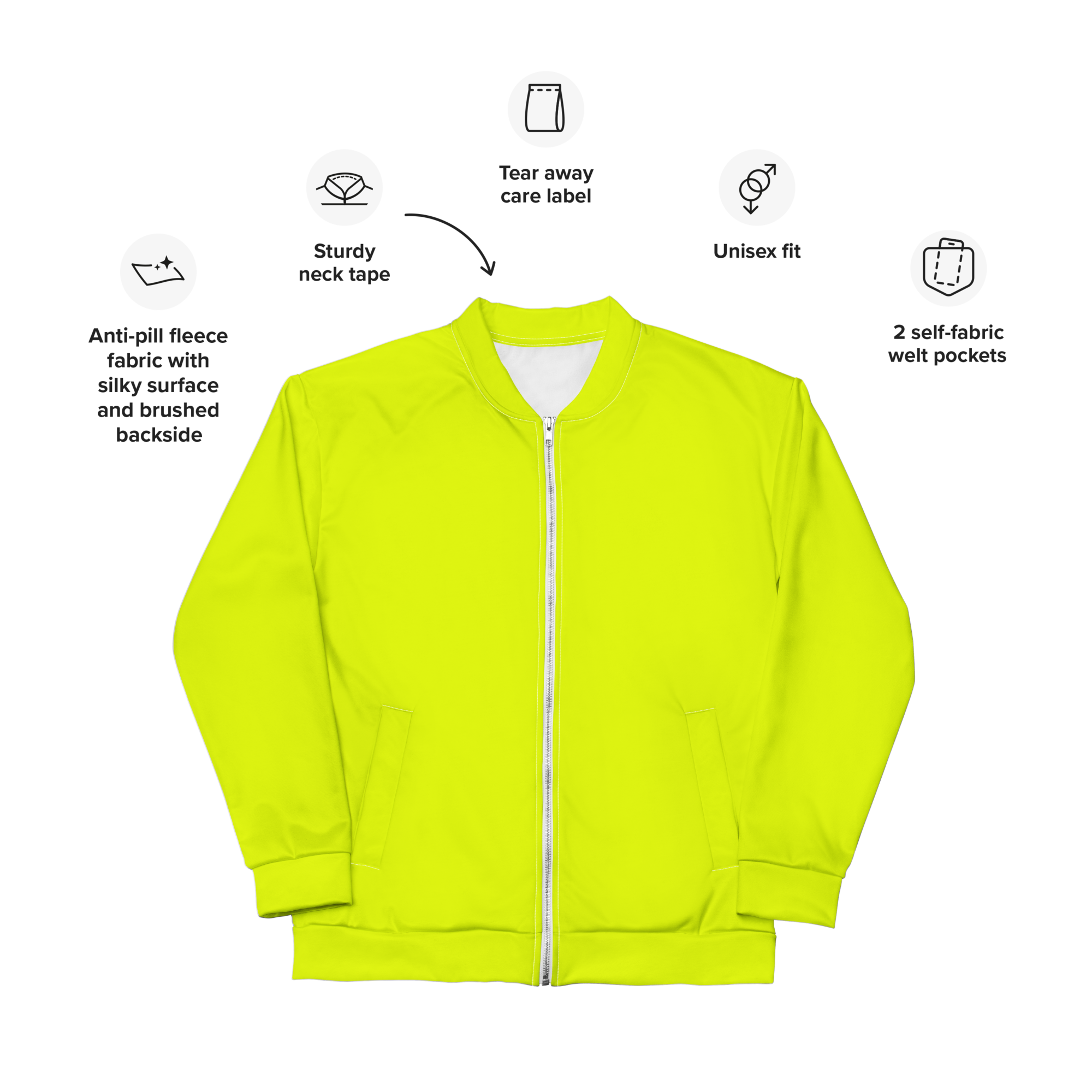 Unisex Bomber Jacket | Neon Lime