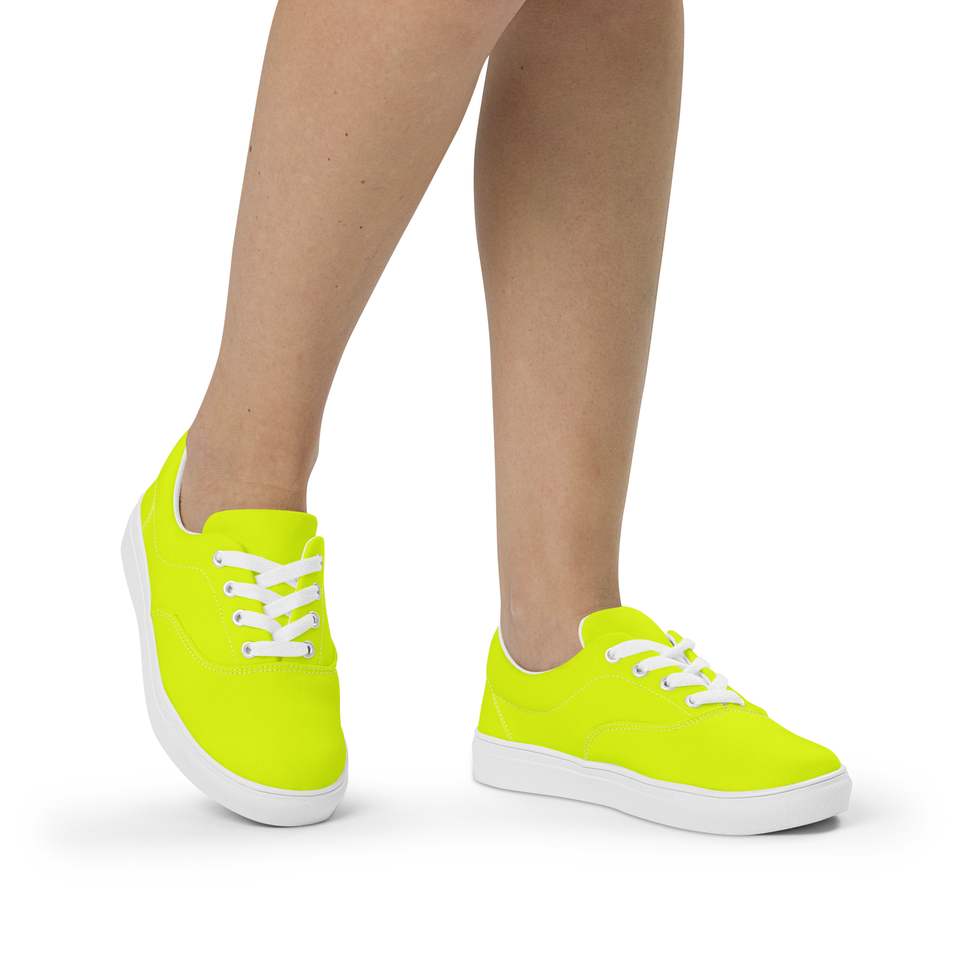 Women's Lace-Up Canvas Shoes | Neon Lime