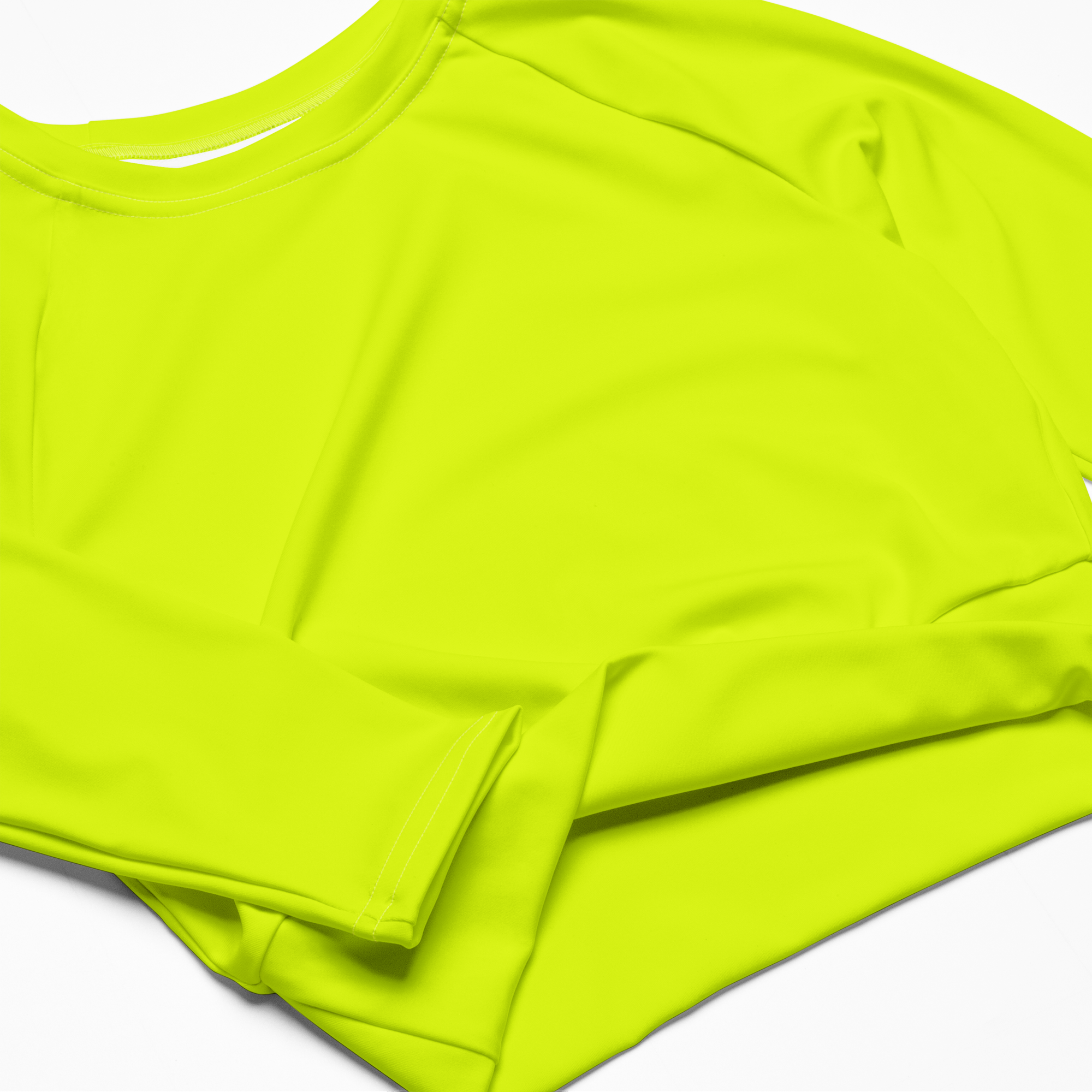 Recycled Long-Sleeve Crop Top | Neon Lime