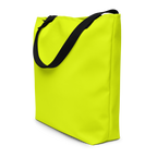 Large Tote Bag w/ Pocket | Neon Lime
