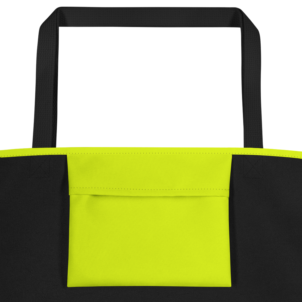 Large Tote Bag w/ Pocket | Neon Lime