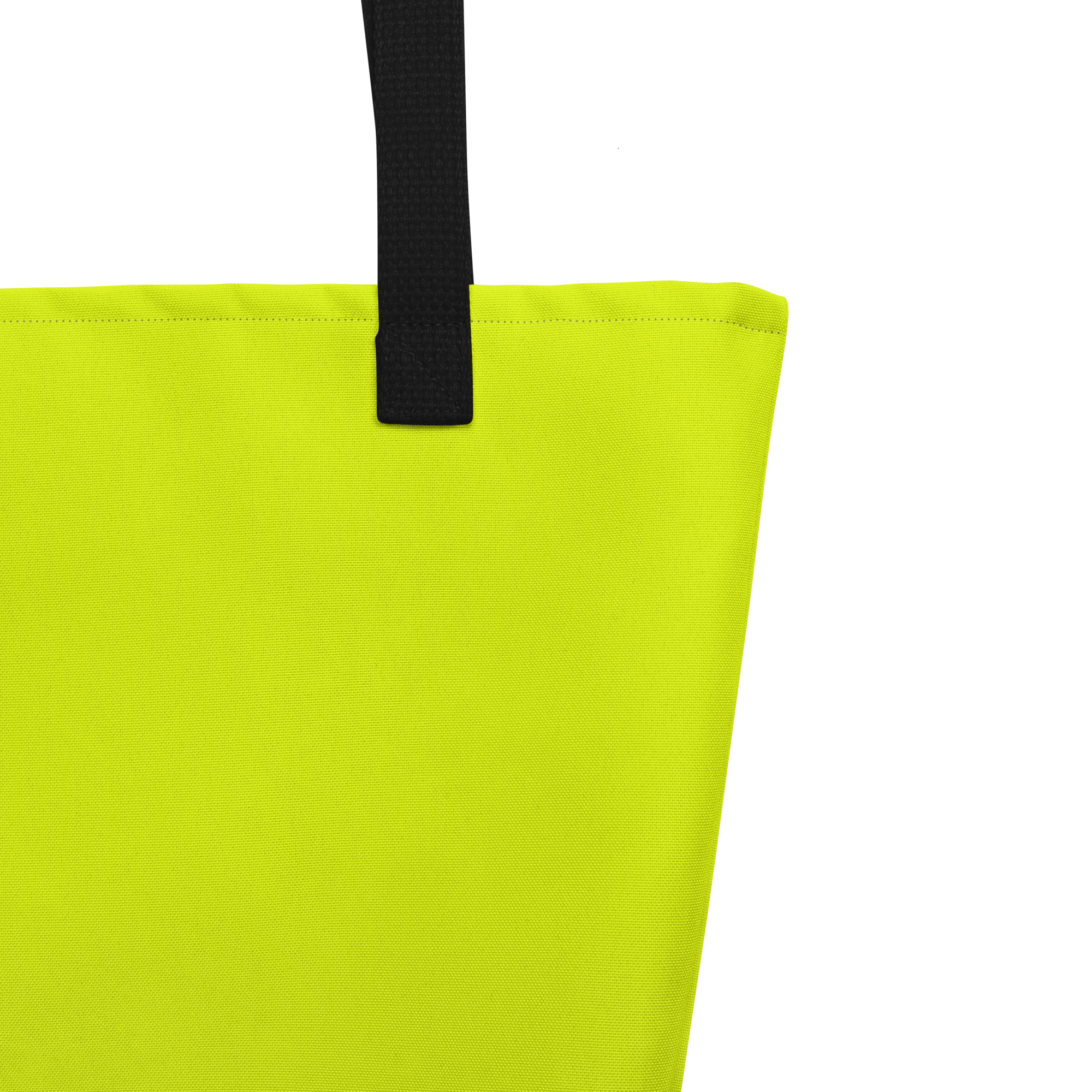 Large Tote Bag w/ Pocket | Neon Lime