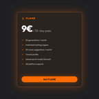 RAXXO Studio FLAME pass: 9€ for 35 days, 50 generations per month