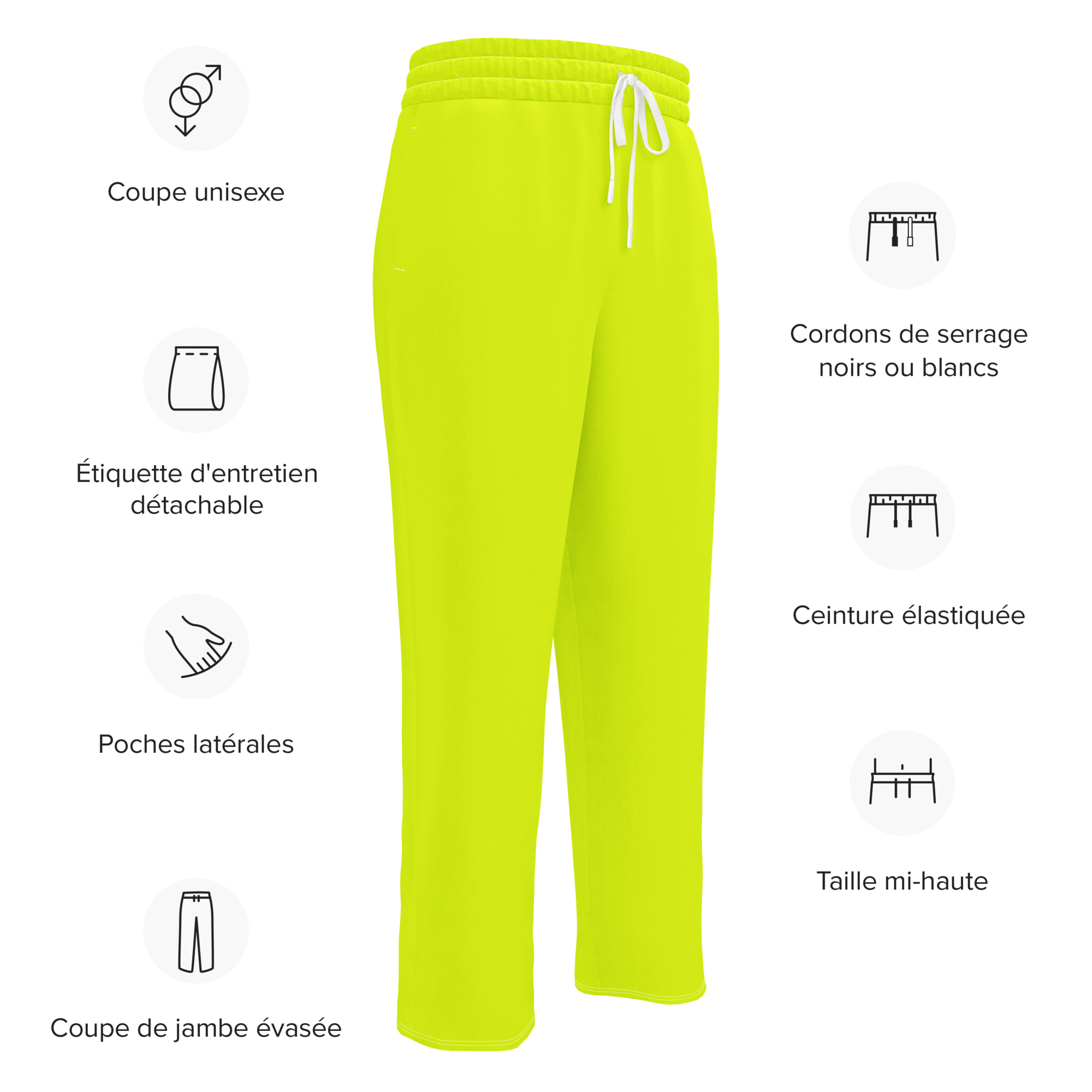 Unisex Wide-Leg Joggers | Neon Lime