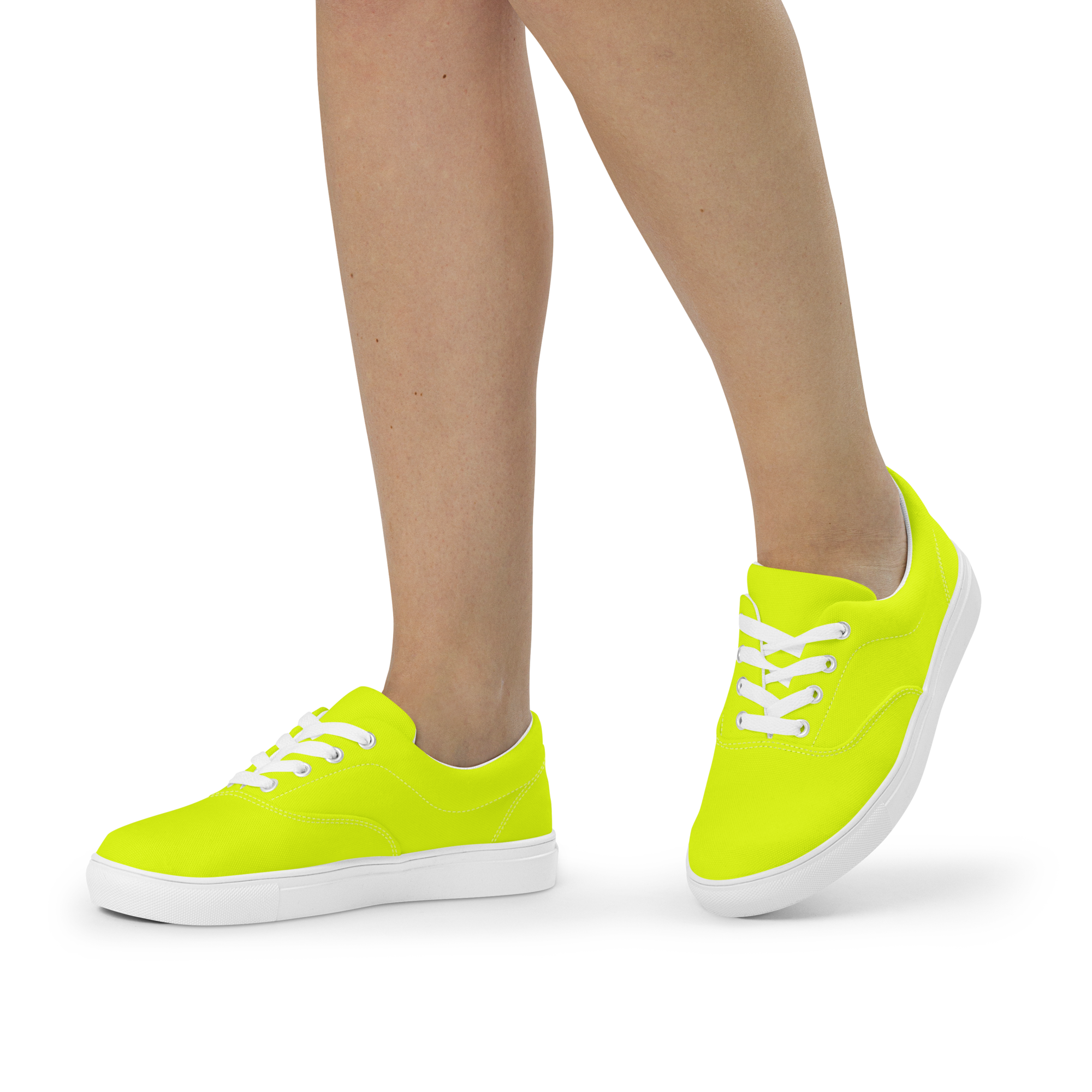 Women's Lace-Up Canvas Shoes | Neon Lime