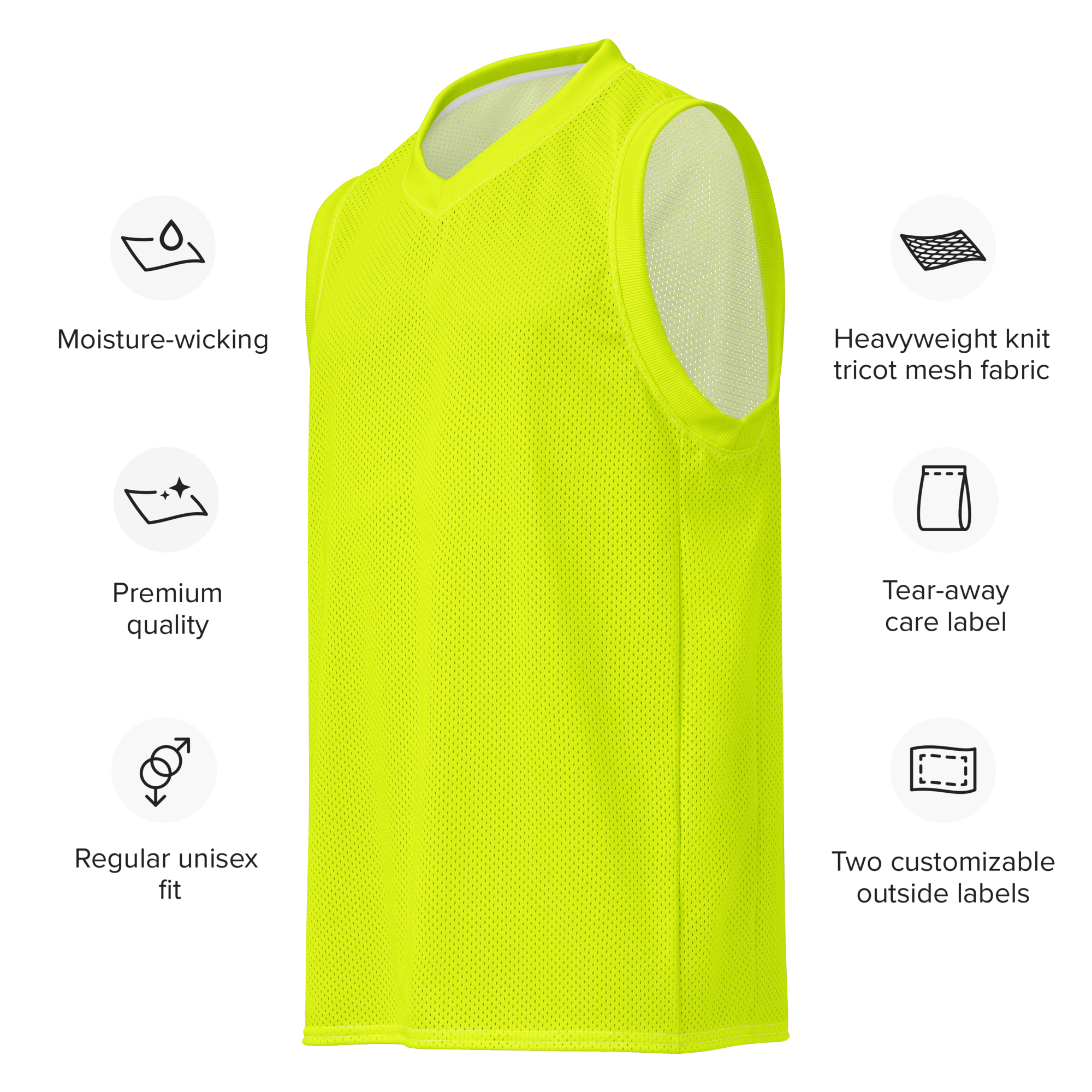 Premium Basketball Jersey | Neon Lime