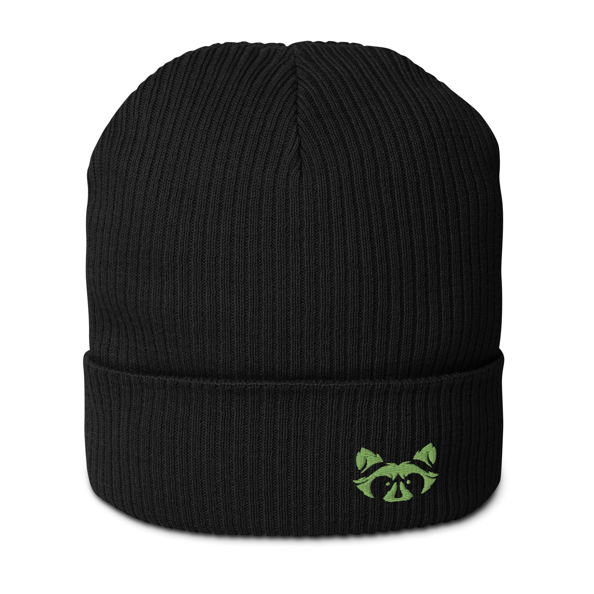 Green Logo Organic ribbed Beanie - RAXXO Originals