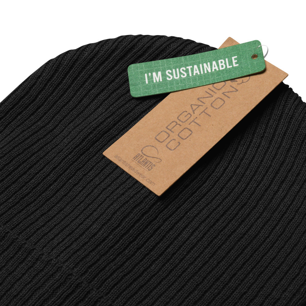 Green Logo Organic ribbed Beanie - RAXXO Originals