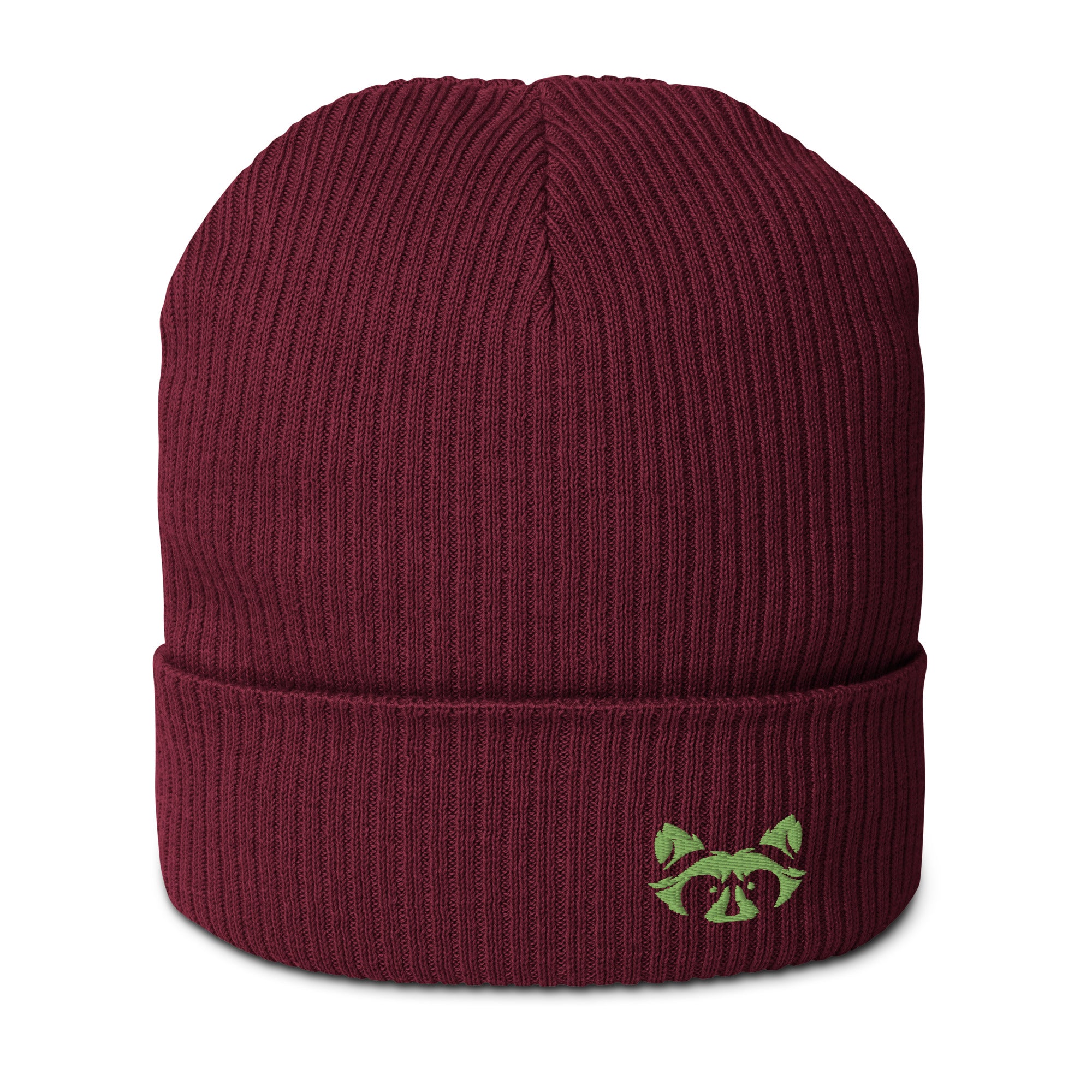 Green Logo Organic ribbed Beanie - RAXXO Originals