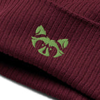 Green Logo Organic ribbed Beanie - RAXXO Originals
