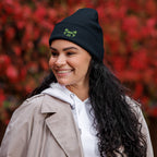 Green Logo Organic ribbed Beanie - RAXXO Originals