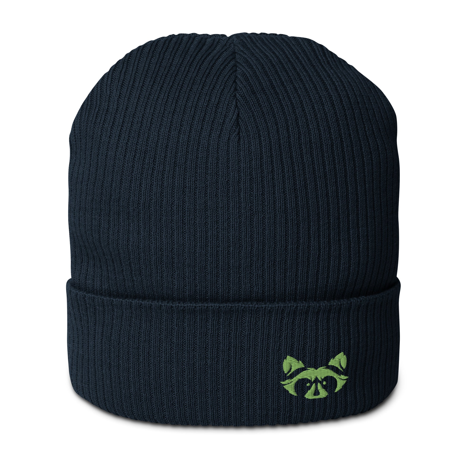 Green Logo Organic ribbed Beanie - RAXXO Originals