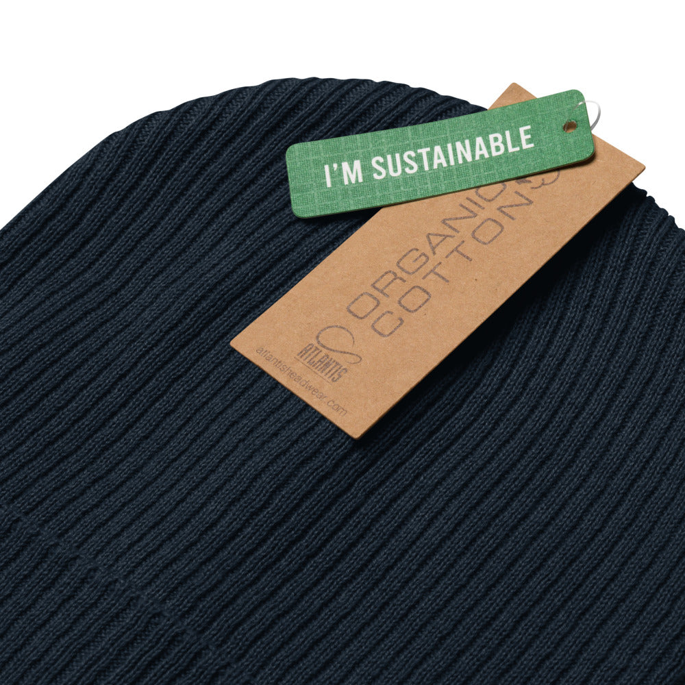 Green Logo Organic ribbed Beanie - RAXXO Originals